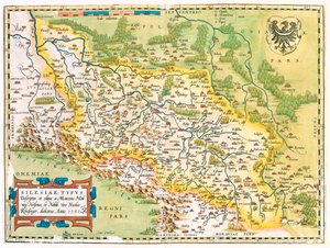 Germania (Stato: Brandeburgo, Sassonia), Polonia (Voivodato: Lubusz, Grande Polonia, Bassa Slesia, ód, Opolskie, Slesia, Piccola Polonia), Repubblica Ceca (Regione: Moravia-Slesia, Olomouc, Pardubice, Hradec Králové, Liberec, Boemia centrale, Ústí nad Lab da Abraham Ortelius