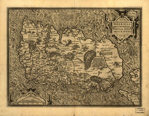 Hiberniae, Britannicae Insvlae nova descripto. LOC 99466749 da Abraham Ortelius