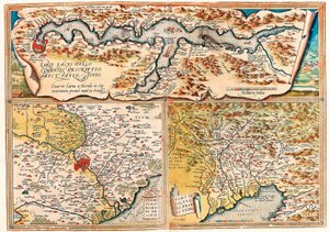 Larii Lacus Vulgo Tertorii Romani Fori Iulii. Mappa geografica dell