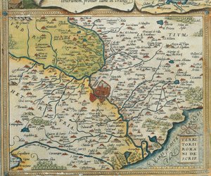 Mappa della regione Lazio, dal Theatrum Orbis Terrarum di Abraham Ortelius da Abraham Ortelius