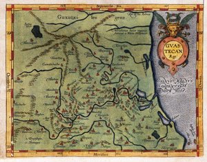 Mappa del Golfo del Messico (Guastecan), dalla spedizione di Hernando de Soto nel 1570