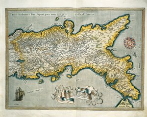 Mappa del Regno di Napoli, Italia, da Theatrum Orbis Terrarum di Abraham Ortelius da Abraham Ortelius