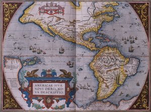 Mappa del Nuovo Mondo di Ortelius da Abraham Ortelius