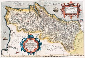 Mappa geografica del territorio del Portogallo da 