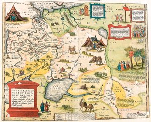 Russiae, Moscoviae and Tartariae descriptio. Auctore Antonio Ienkensono Anglo, edita Londini anno 1562 Mappa geografica del territorio della Russia da "Theatrum Orbis Terrarum" di Abraham Ortelius da Abraham Ortelius