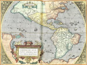 Le Americhe, 1592 da Abraham Ortelius