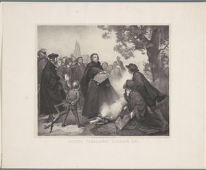 Lutero brucia la bolla papale da Abraham Pieter Felix