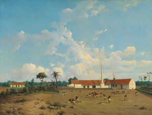 La fabbrica di zucchero Kemanglen vicino a Tegal (o Tagal), Giava da Abraham Salm