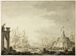 Malta, porto di Valletta da Abraham Storck