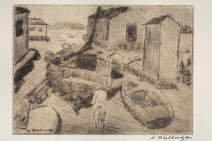 Scena di strada, edificio o ritratto da Abraham Walkowitz