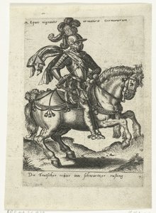 Cavaliere tedesco in armatura nera da Abraham de Bruyn (attributed to)