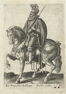 Nobile francese a cavallo da Abraham de Bruyn (attributed to)