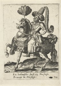 Principe indiano a cavallo da Abraham de Bruyn (attributed to)