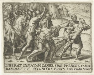 Gli anziani vengono condotti via Storia di Susanna (serie) da Abraham de Bruyn