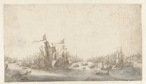 La battaglia navale di Duins da Abraham de Verwer
