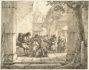 Mercato in una città da Abraham van Strij (I)
