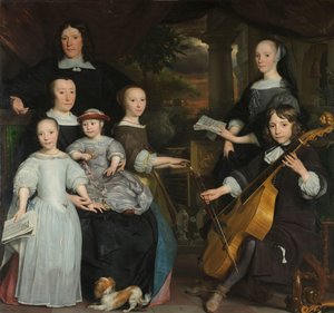 David Leeuw con la sua famiglia da Abraham van den Tempel