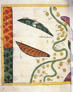 Mappa del delta del Nilo e due oasi