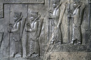 Intaglio murale raffigurante la Guardia Reale, Tachara, Persepoli, c.6°-5° secolo a.C. da Achaemenid