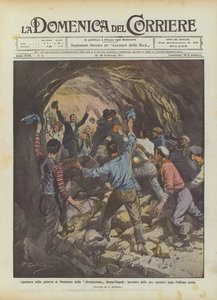 Apertura della galleria di Montorso della direttissima Roma-Napoli da Achille Beltrame