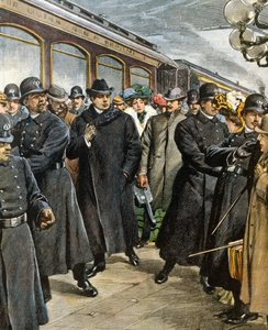 Arrivo del compositore italiano Pietro Mascagni (1863-1945) a New York