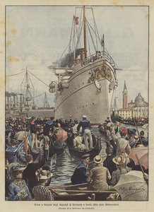Arrivo a Venezia degli imperiali di Germania a bordo della nave Hohenzollern