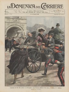 Assassinio del Re Don Carlos I di Portogallo e del Principe ereditario Don Luiz, a Lisbona, il 1º febbraio da Achille Beltrame
