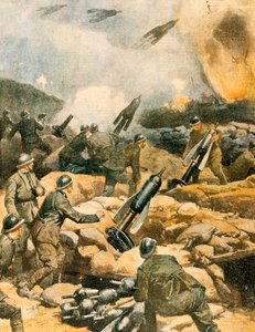 Bombardamento delle linee del Carso da Achille Beltrame