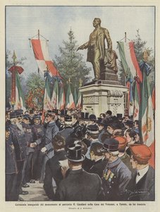 Cerimonia inaugurale del monumento al patriota G. Candiani nella Casa dei Veterani a Turate da Achille Beltrame