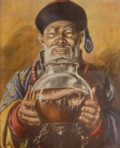 Fungo cinese, di Achille Beltrame, illustrazione, Illustratore Walter Molino, da La Domenica del Corriere da Achille Beltrame