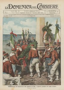Commemorazione del Cinquantenario della spedizione dei Mille, i superstiti garibaldini allo scoglio di Quarto