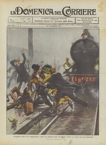 Coraggioso atto di un capostazione, salva tre persone ferme sul binario da Achille Beltrame