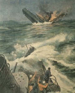 Illustrazione di copertina della corazzata americana classe Maryland affondata dal sottomarino italiano Barbarigo nell