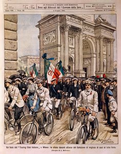 Ciclisti in parata presso l