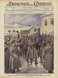 Dopo un discorso di propaganda ai soldati russi di Ochta, il maggiore italiano Tonelli