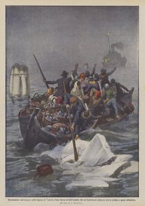 Salvataggio nella laguna di Venezia di una barca di lattivendole da Achille Beltrame