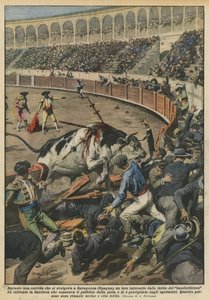 Durante una corrida che si svolgeva a Saragozza (Spagna), un toro inferocito dalle ferite dei da Achille Beltrame
