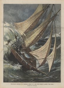 Emozionante naufragio di un bastimento italiano sulle coste della Corsica e perdita di due mozzi da Achille Beltrame