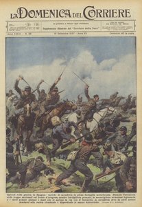 Episodi della guerra in Spagna, cariche di cavalleria in piena battaglia motorizzata