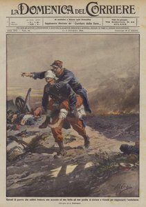 Episodi di guerra, due soldati francesi, uno accecato e uno ferito ad una gamba si aiutano