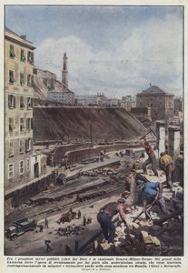 Fra i grandiosi lavori pubblici voluti dal Duce e la camionale Genova-Milano-Torino da Achille Beltrame