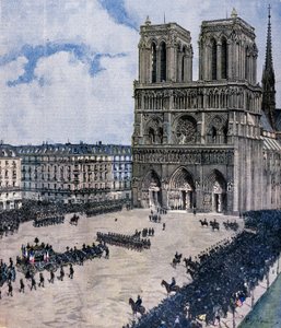 Funerale di Félix Faure alla Cattedrale di Notre Dame a Parigi nel 1899 Illustrazione di Achille Beltrame da Achille Beltrame