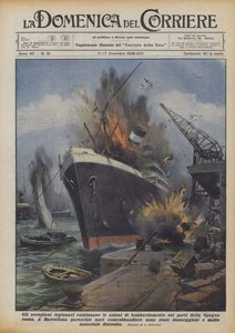 Gli aeroplani legionari continuano le azioni di bombardamento sui porti della Spagna rossa da Achille Beltrame