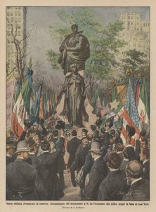 Gloria italiana rivendicata in America, inaugurazione del monumento a G. da Verrazzano da Achille Beltrame