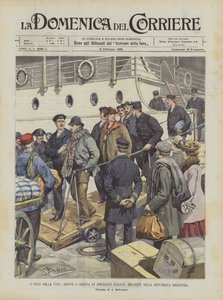 I vinti della vita, arrivo a Genova di emigranti italiani impazziti nella Repubblica Argentina da Achille Beltrame