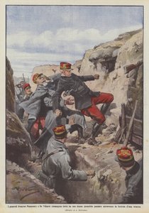 I generali francesi Maunoury e De Villaret rimangono feriti da uno stesso proiettile passato da Achille Beltrame