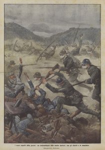 I nuovi aspetti della guerra, un controattacco delle nostre fanterie, con gli elmetti e le maschere