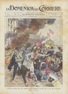 Il colossale incendio della ricca stazione balneare americana di Atlantic City, la fuga della popolazione da Achille Beltrame