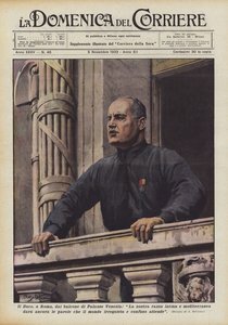 Il Duce, a Roma, dal balcone di Palazzo Venezia