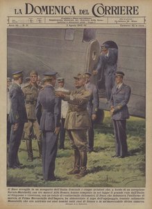 Il Duce accoglie in un aeroporto dell